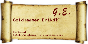 Goldhammer Enikő névjegykártya